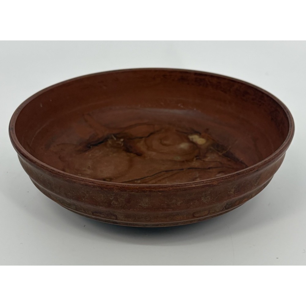 Vintage Earthenware Unglazed Pottery Bowl Red Clay 6 1/2 Inches